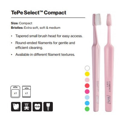 TePe Select Compact Soft Toothbrush 1x Cello Pack (One Toothbrush)
