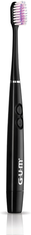 G.U.M SONIC DAILY BATTERY TOOTHBRUSH SOFT, COMPACT BLACK/WHITE/SENSITIVE (WHITE-PINK)  AND TOOTHBRUSH HEAD COMBO