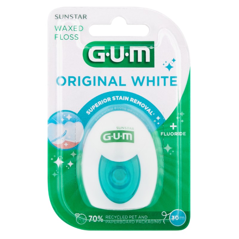 G.U.M ORIGINAL WHITE WAXED FLOSS 30 METERS