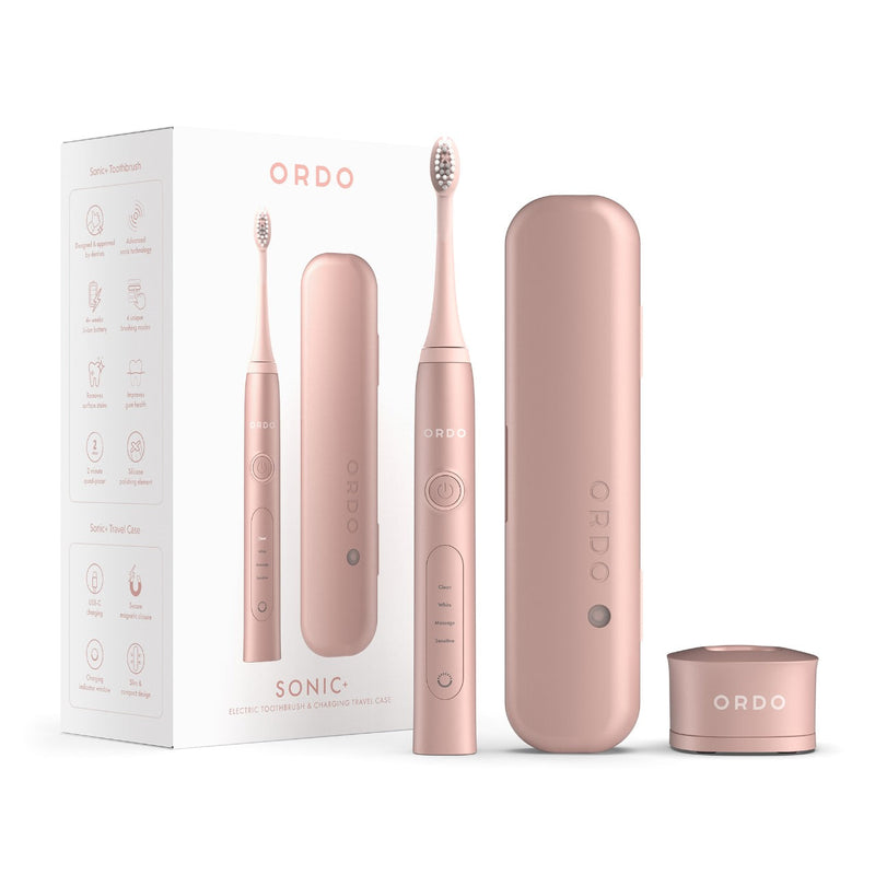 Ordo Sonic Electric Toothbrush & Charging Travel Case: Charcoal & White & Rose Gold