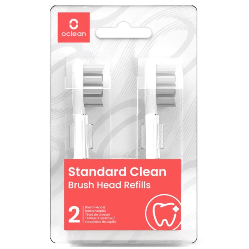 OCLEAN SONIC REPLACEMENT BRUSH HEADS: STANDARD CLEAN: WHITE: 2PCS