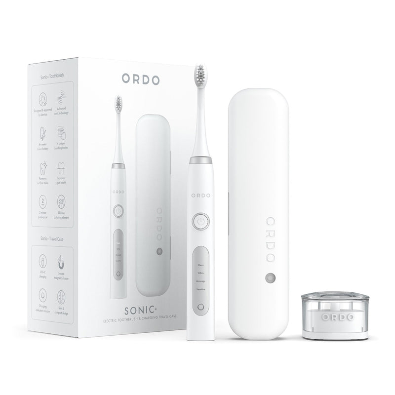 Ordo Sonic Electric Toothbrush & Charging Travel Case: Charcoal & White & Rose Gold