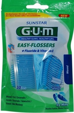 G.U.M EASY FLOSSERS, MINT, WAXED 30PCS - Floss | SmileShop , Floss, Grip