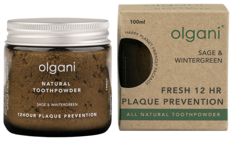 OLGANI SAGE & WINTERGREEN TOOTHPOWDER 100ML - Toothpowder | SmileShop , Olgani, Toothpowder