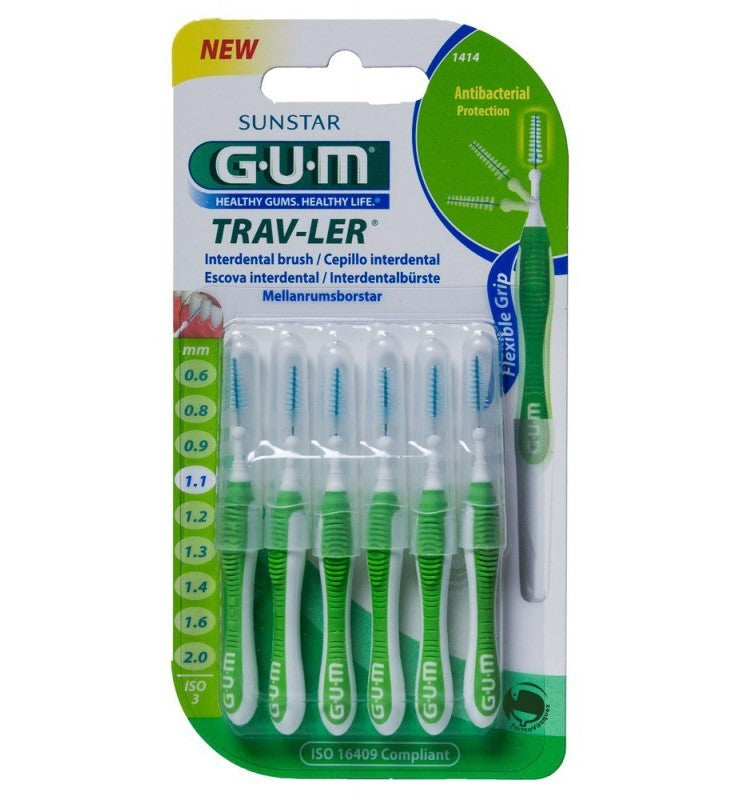 G.U.M. Interdental Brush Trav-ler Pack of 6's: Variety Available