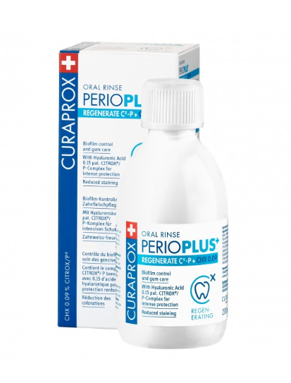 Perio Plus Regenerate 200ml - Mouthwash | SmileShop , Anti Inflamatory, Anti-Plaque, Antiseptic, CHX, Cleansing, Curaprox, Fresh breath, Hygienic, Mouthwash, Plaque, plaque defence