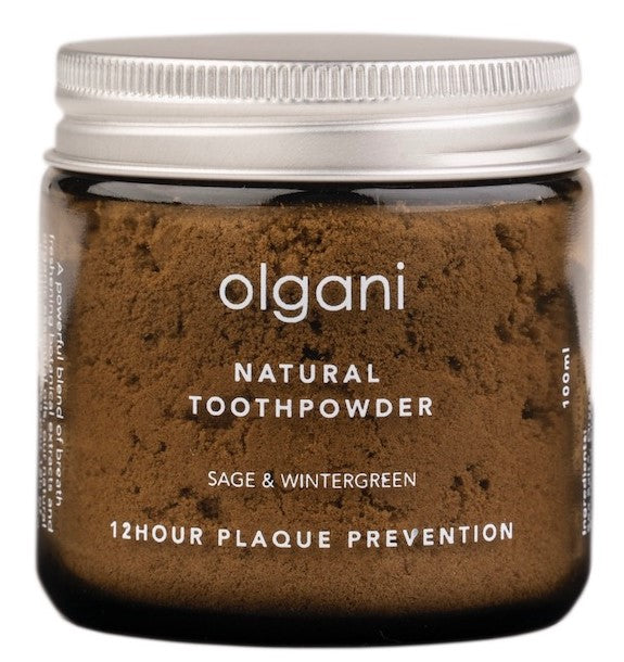 OLGANI SAGE & WINTERGREEN TOOTHPOWDER 100ML - Toothpowder | SmileShop , Olgani, Toothpowder