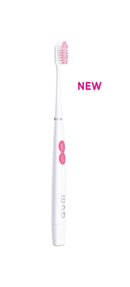 G.U.M SONIC DAILY BATTERY TOOTHBRUSH SOFT, COMPACT BLACK/WHITE/SENSITIVE (WHITE-PINK)