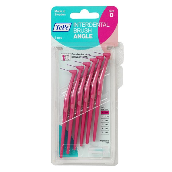 TePe Angle™ Interdental Brushes /6per Pack - Interdental Brush | SmileShop , Angle, Brush, Cleansing, Colour Size, Grip, Handle, Interdental brush, plaque defence, specialised, Speciality, 