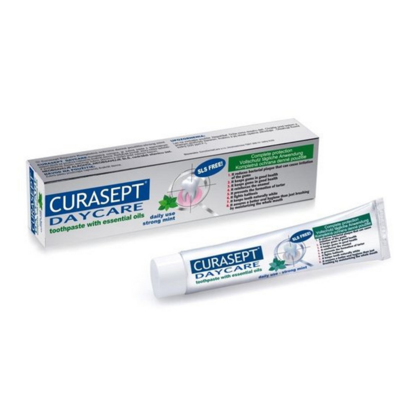 Curasept: Daycare Toothpaste With Essential Oils: Strong Mint: 75ml.