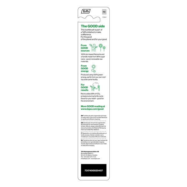 TePe GOOD™ Regular Soft Toothbrush - Manual Toothbrush | SmileShop , Compact, Green, Manual, Manual toothbrush, Nature